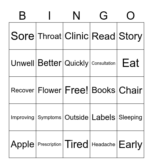 Healthcare and Medicine Bingo Card