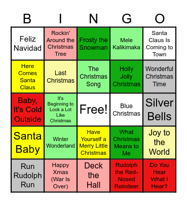 HOLIDAY MUSIC Bingo Card