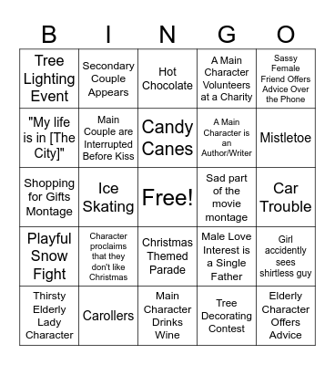 X-Mas Movie Bingo Card