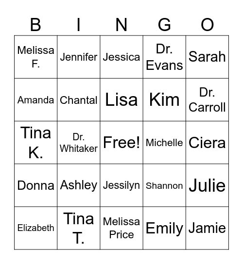 Westen Christmas 2024 "Guess Who" Bingo Card