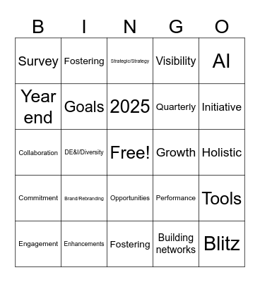 Buzz Lingo Bingo Card