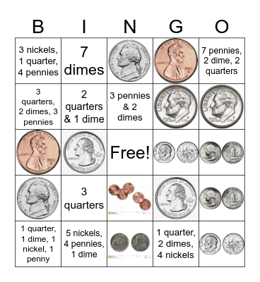 Coins Bingo Card