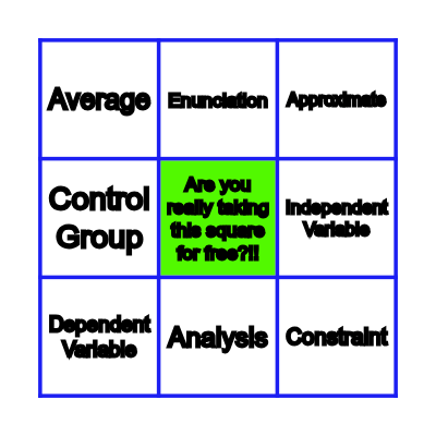 December Vocab Bingo Card