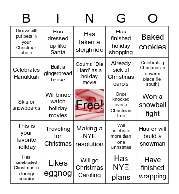 Division of Extended Learning Holiday BINGO Card