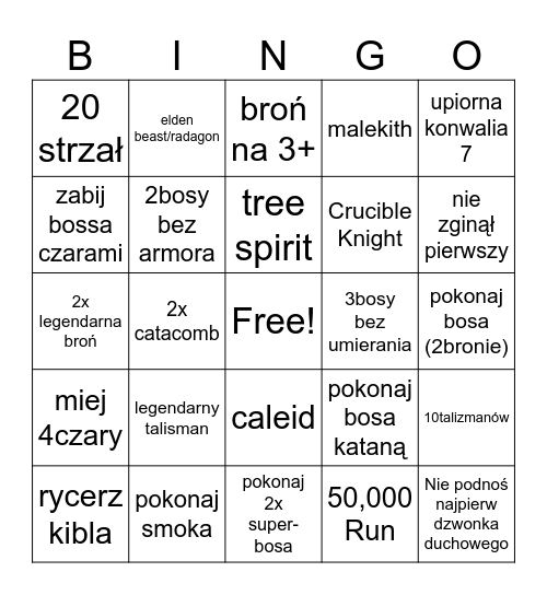 ELDEN RING BINGO Card