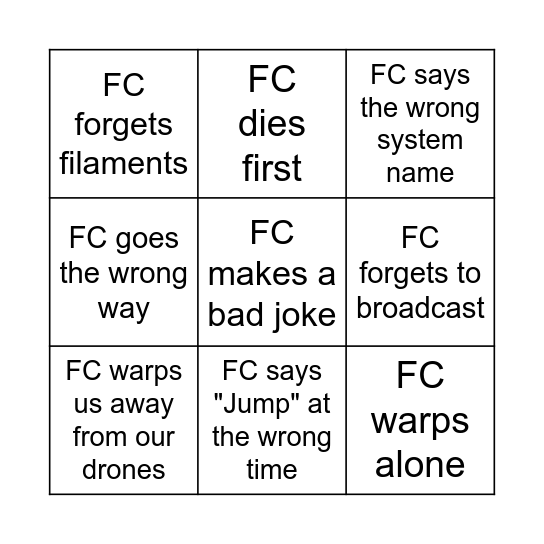 FC Bingo Card