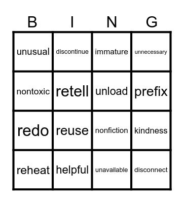 New Beginnings & Happy Endings! Bingo Card