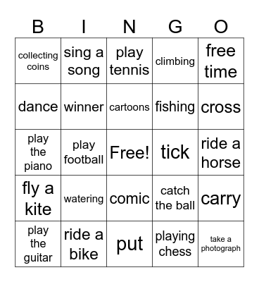 cartoons Bingo Card