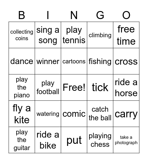 cartoons Bingo Card