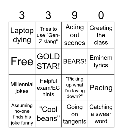 Dr. Nick Bingo! Bingo Card