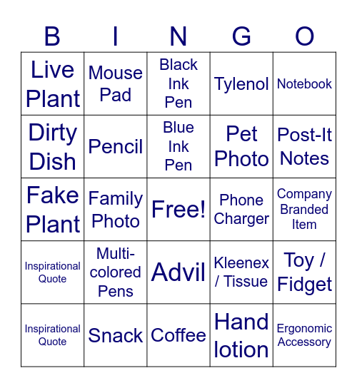 Desk Bingo! Bingo Card