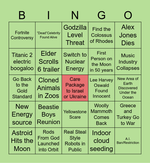 2025 Bingo Card