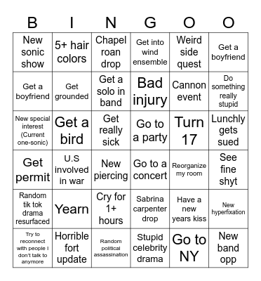2025 Bingo Card