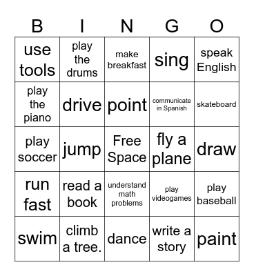 Can You . . . ? BINGO Card