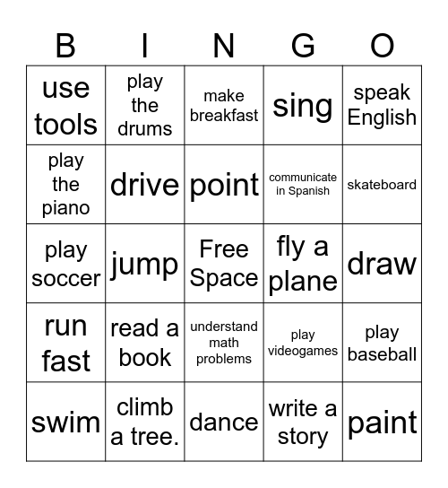 Can You . . . ? BINGO Card