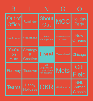 BaAM All Hands Bingo Card