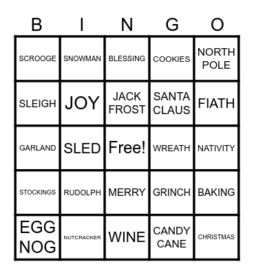 RVP CHRISTMAS BINGO Card