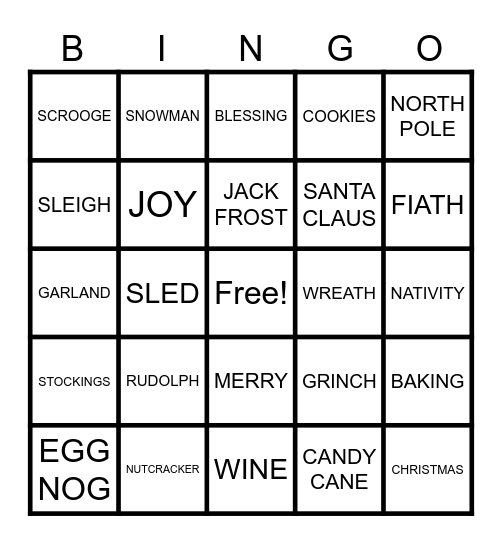 RVP CHRISTMAS BINGO Card