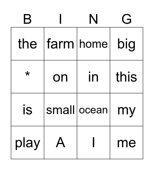 PCI Bingo Card