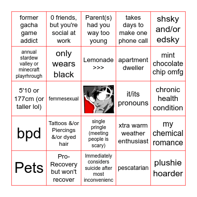 Vy's Bingo! Bingo Card