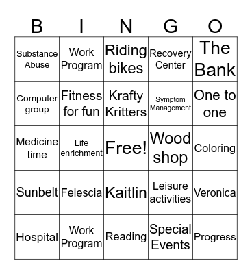 NEFSH bingo Card