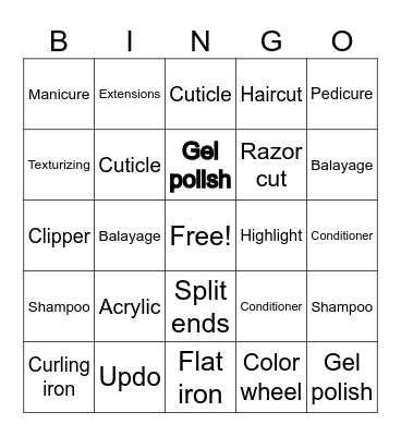Cosmetology 1 Bingo Card