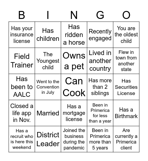 The INC. Margaritaville Hierarchy Retreat Bingo Card