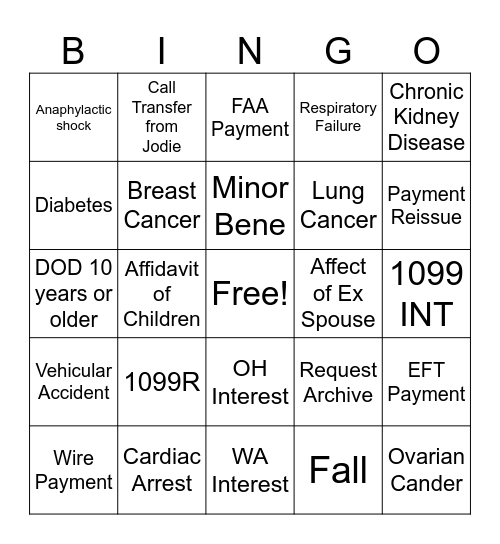 CODBINGO Card