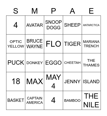TRIVIA BINGO Card