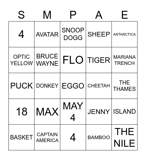 TRIVIA BINGO Card