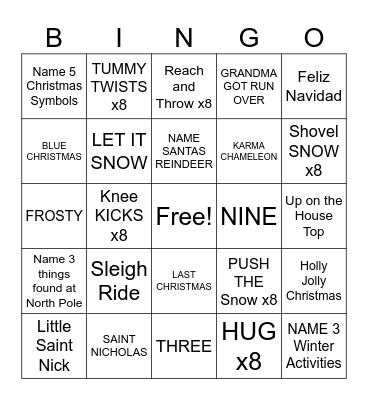 CHRISTMAS BINGO Card