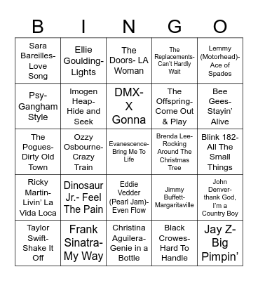 Radio Bingo December Birthdays Bingo Card