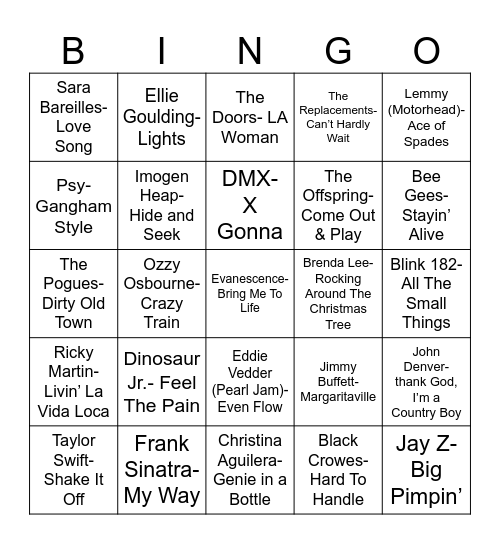 Radio Bingo December Birthdays Bingo Card