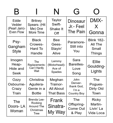 Radio Bingo December Birthdays Bingo Card