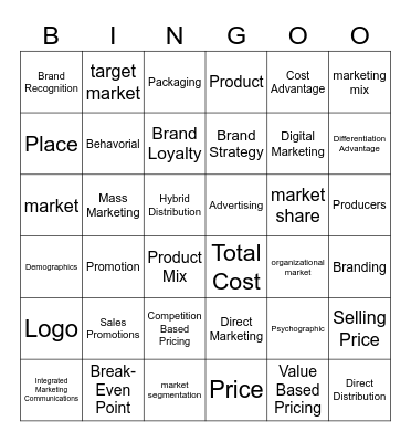Business Marketing Bingo Card