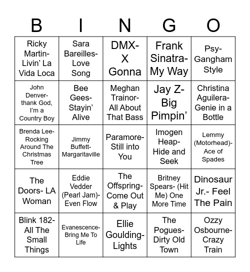 Radio Bingo December Birthdays Bingo Card