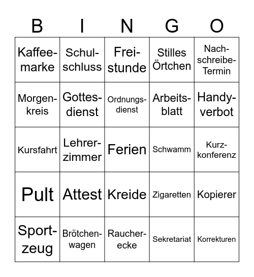 Marienheim-Weihnachtsbingo Card