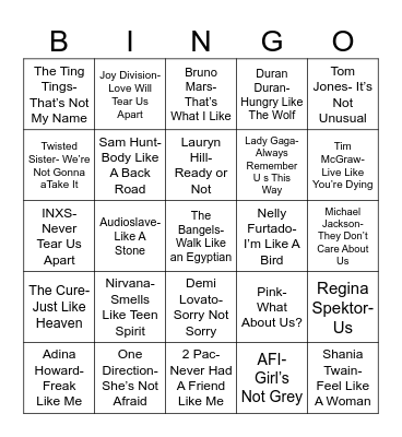 Radio Bingo "Not" "Like" "Us" Bingo Card