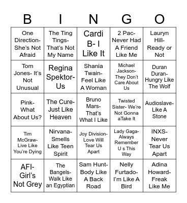 Radio Bingo "Not" "Like" "Us" Bingo Card