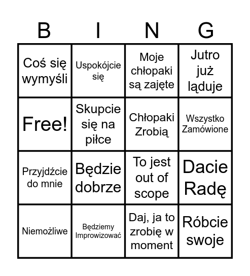 Cytaty Szefa Bingo Card