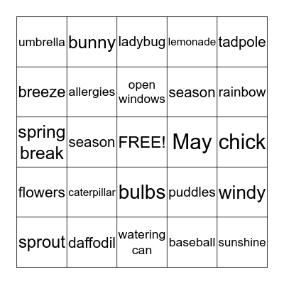 SPRING BINGO Card