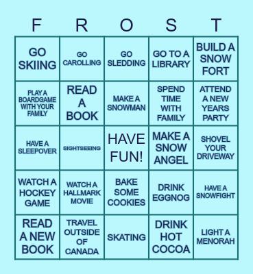 WINTER BREAK BINGO Card