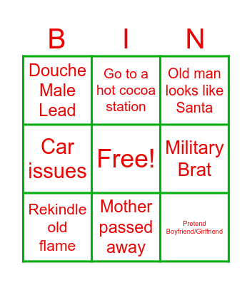 Christmas Movie Bingo Card