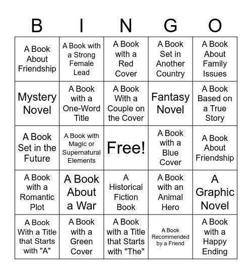 Book Pass Bingo Card