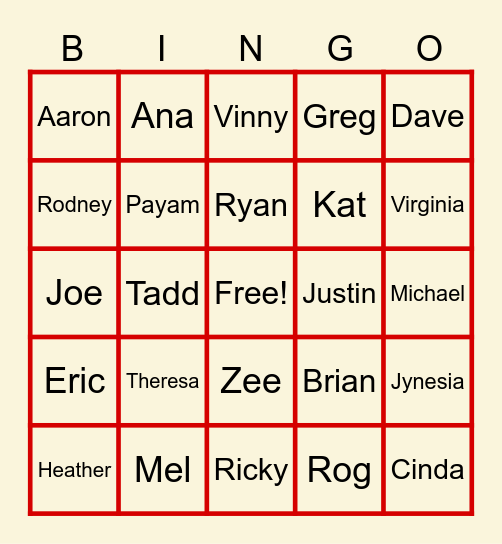 GOBI BINGO Card