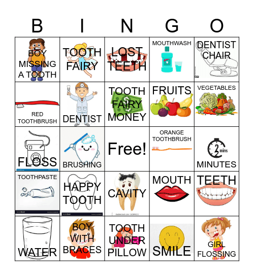 DENTAL HEALTH BINGO Card