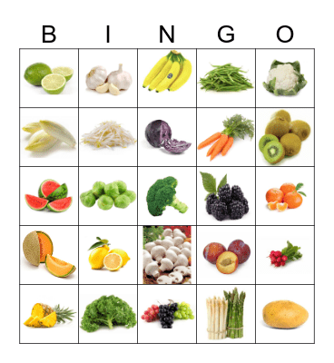 groente en fruit niveau 1 Bingo Card