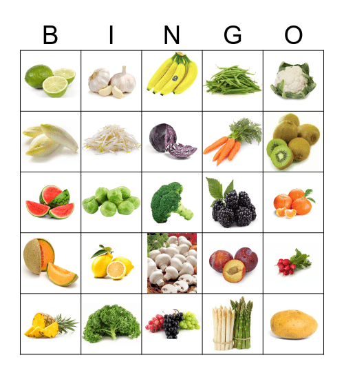 groente en fruit niveau 1 Bingo Card
