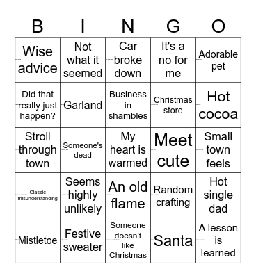 Hallmark Bingo Card