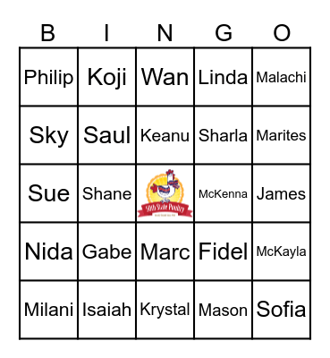 50th State Poultry BINGO Card